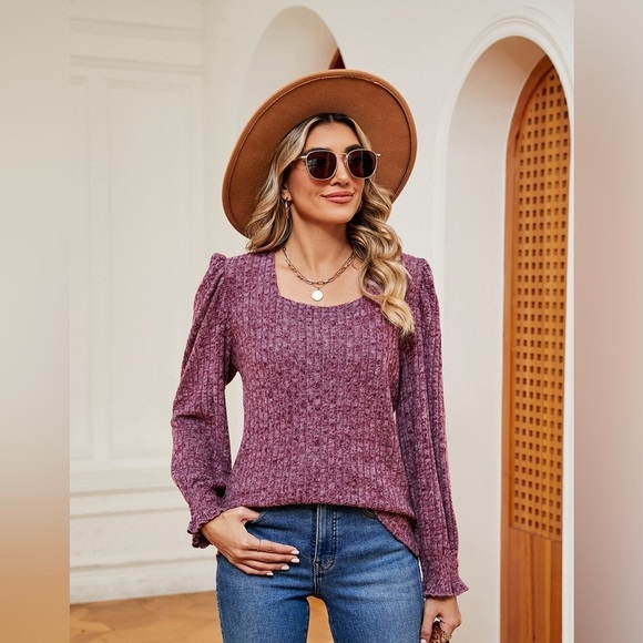 Whispering Winds Women’s Puff Sleeve Sweater - Picture 1 of 5
